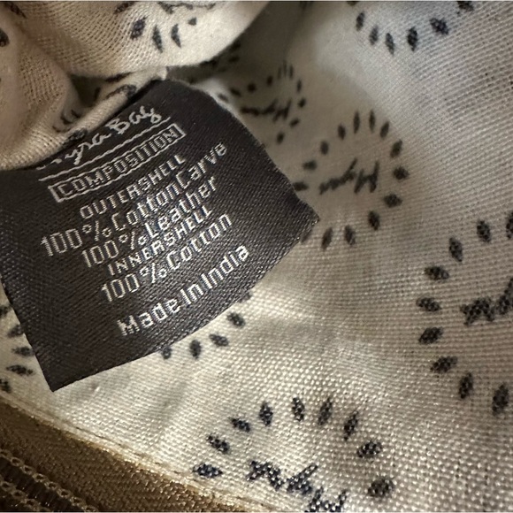 Myra bag crossbody tan gray leather boho woven western southwest canvas - Picture 10 of 10